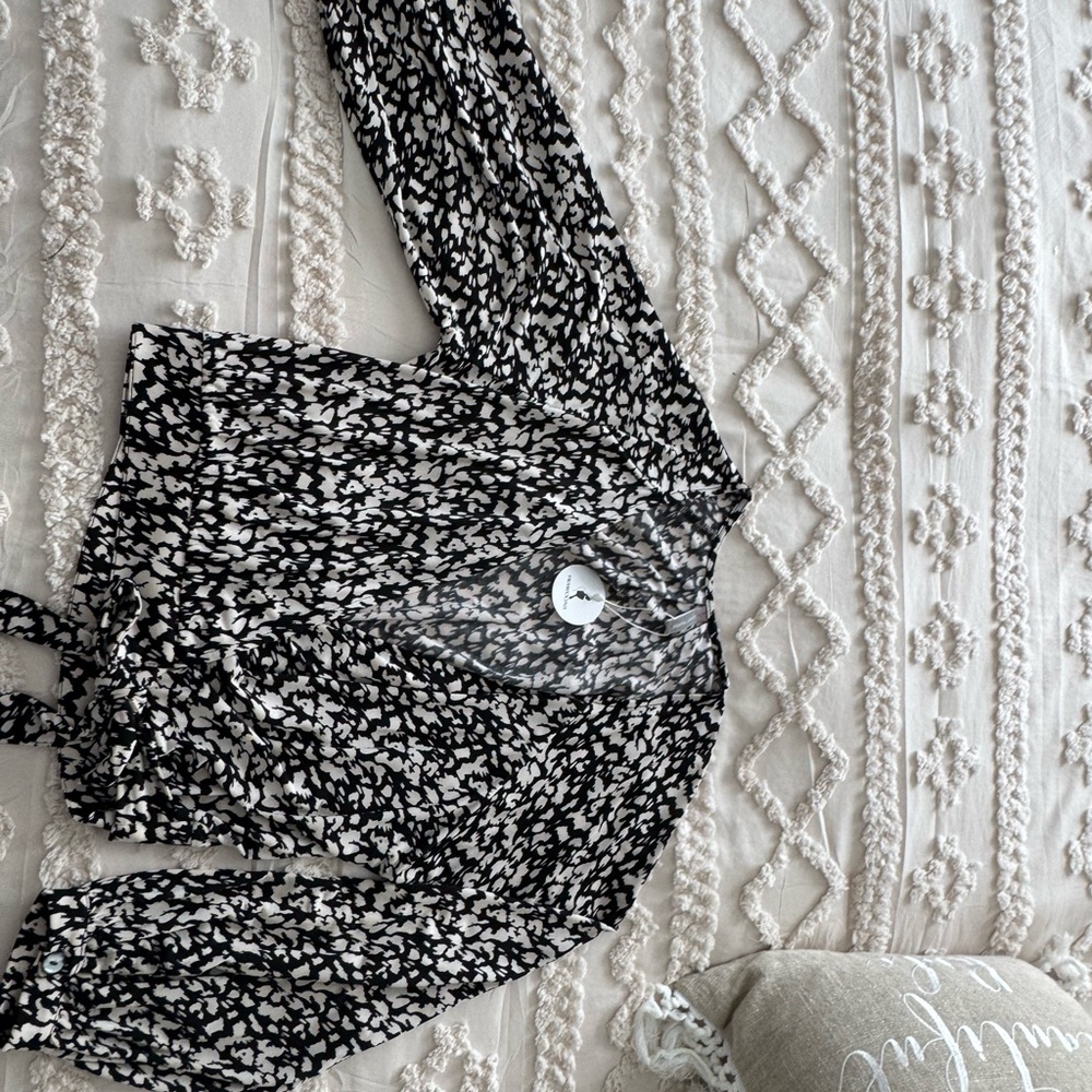 Rebecca's Black and White Abstract Blouse